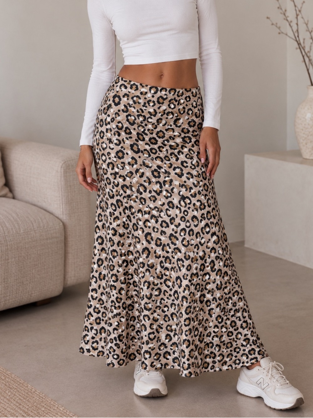 Sanctuary Leopard Print Skirt in Blush, Black and Tan